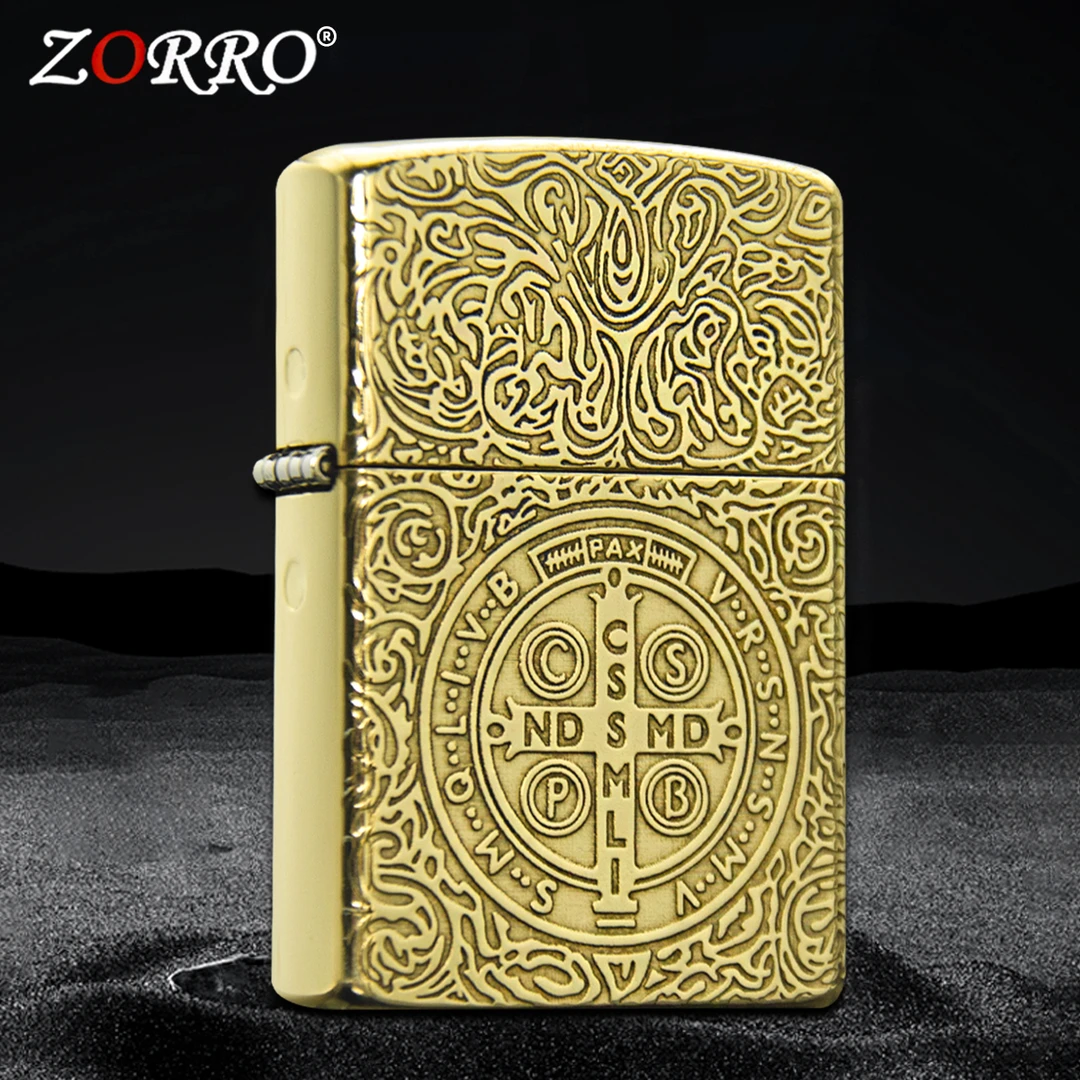 ZORRO佐罗双面黄铜康斯坦丁系列圣父康防风煤油打火机高颜值礼物~