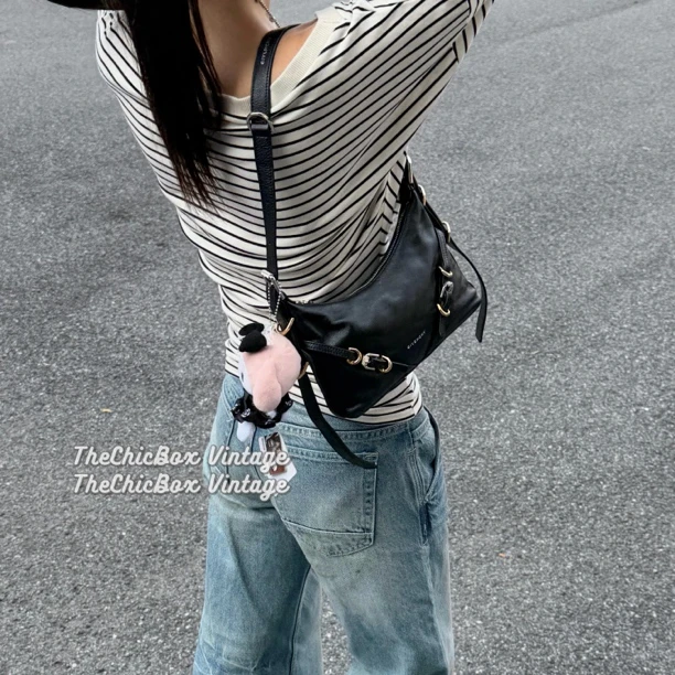 95新 Givenchy/纪梵希 只盒/Givenchy黑金mini voyou单肩包