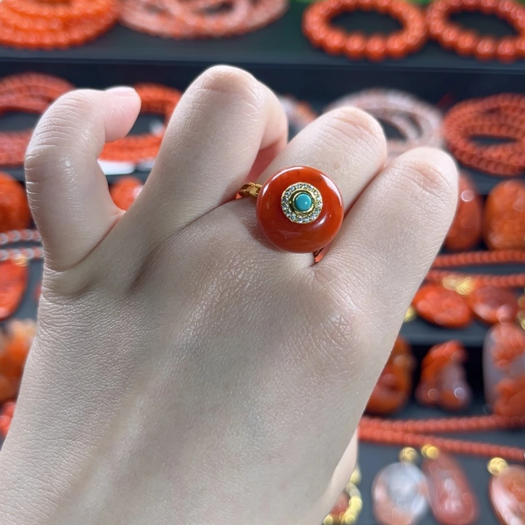 南红玛瑙南红银S925镶嵌