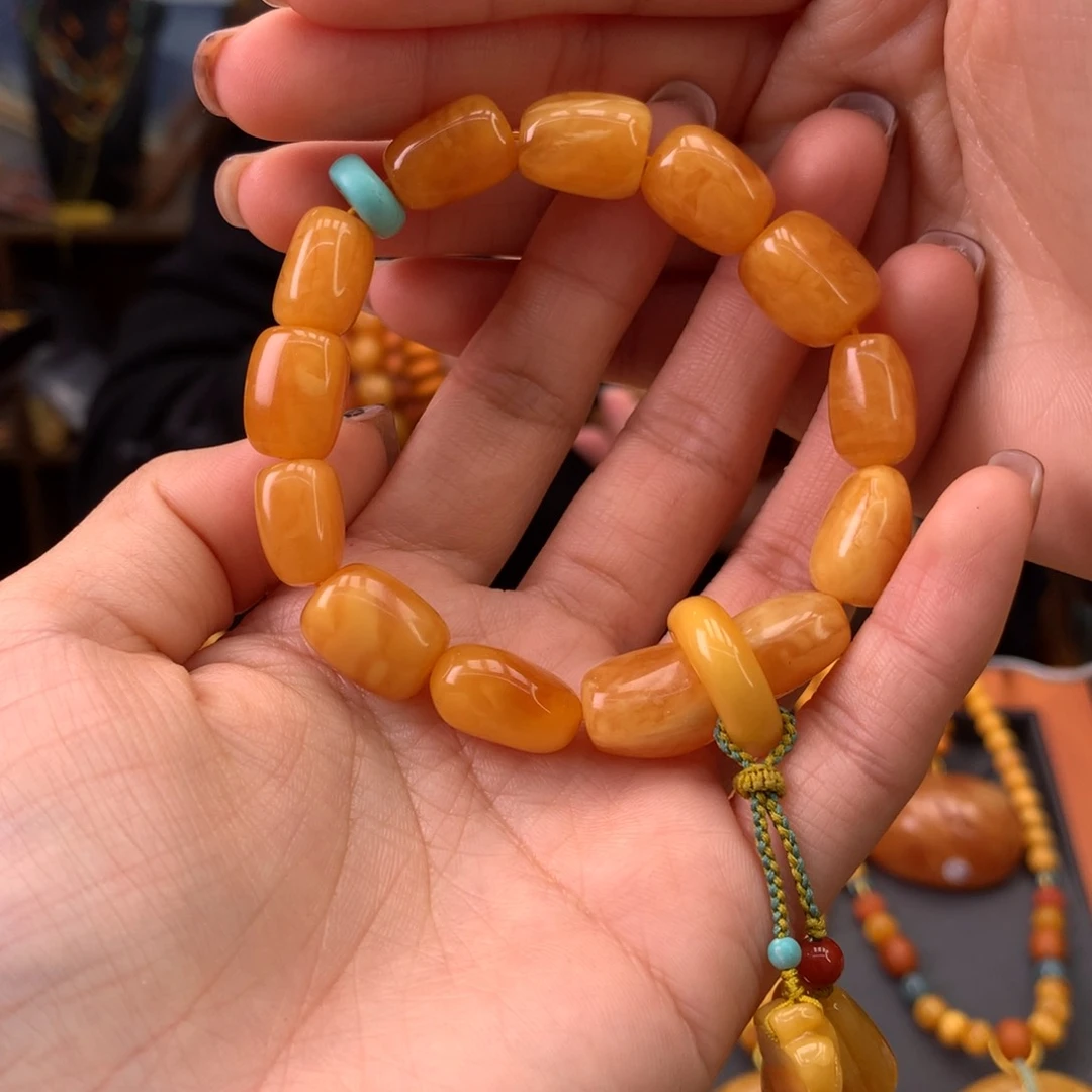 蜜蜡手串未镶嵌天然