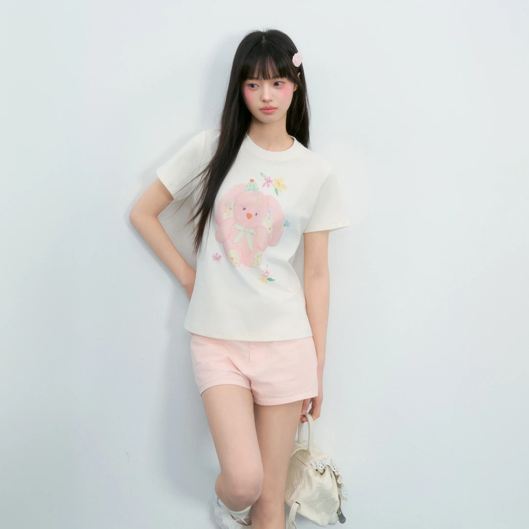 umoumo乌蘑(原ntot)青春甜美少女印花卡通T恤NOTDX25235