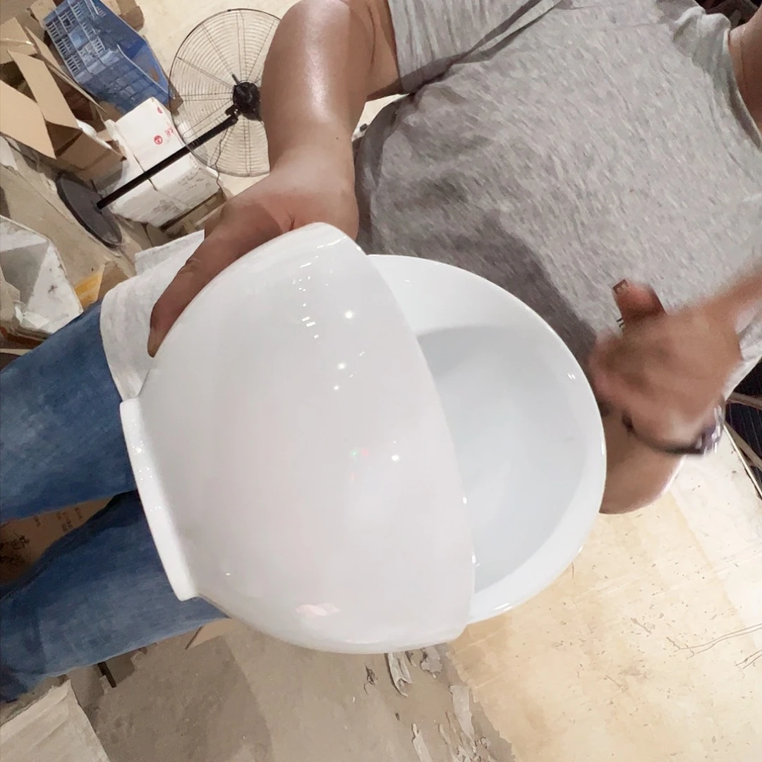 瓷片景德镇陶瓷玉泥8寸超大汤碗面碗2只