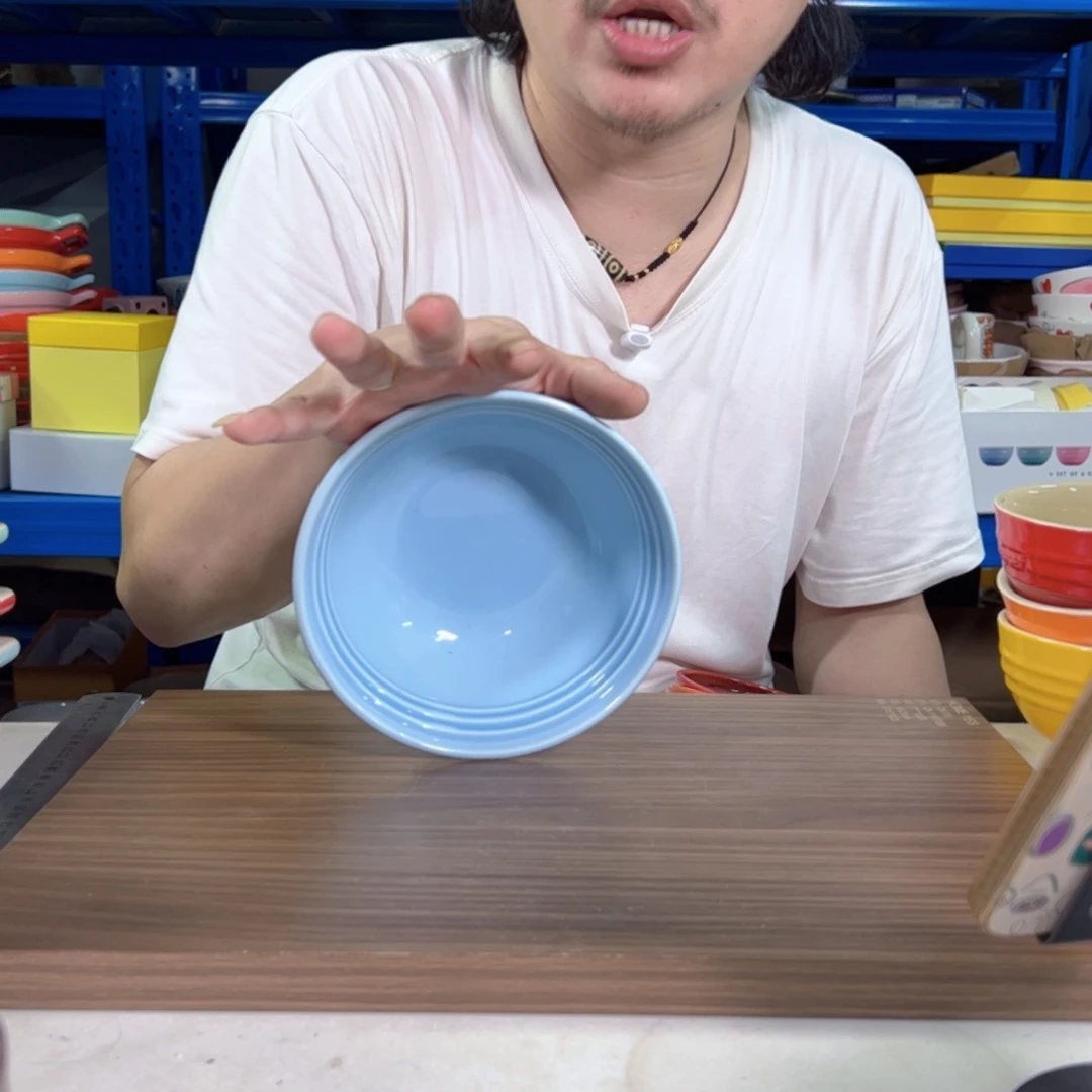 陶瓷温哥华面碗蓝色