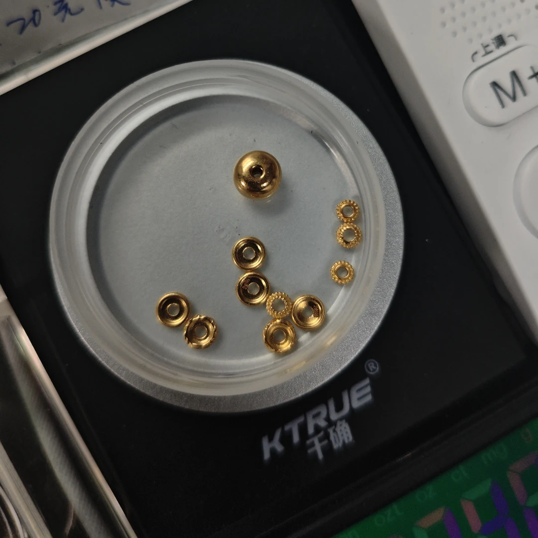 足金文玩配饰，老型珠，3.34