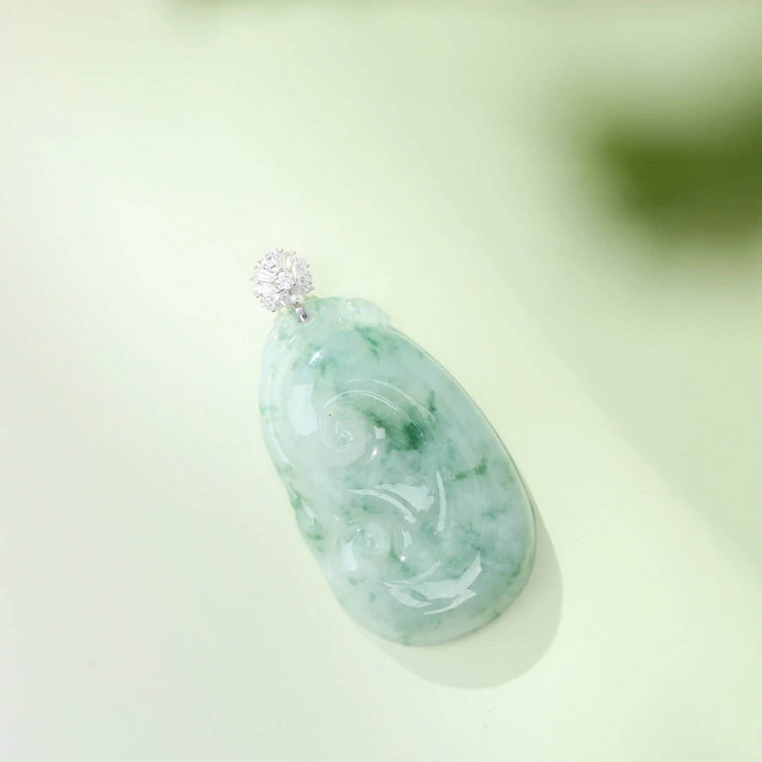 【央博玉】18K翡翠飘花如意-YB92920437-多样性发一|CXQ21