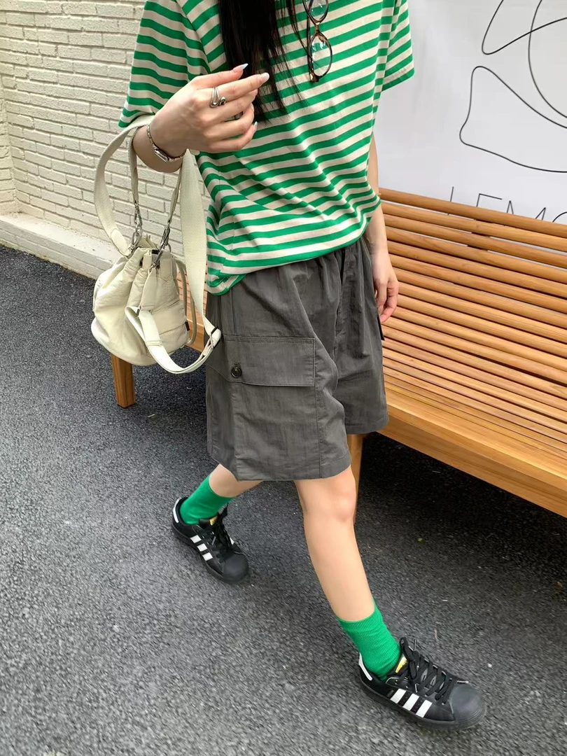 YY（8778#新）韩版工装休闲慵懒短裤 （裤长44 腰围66）