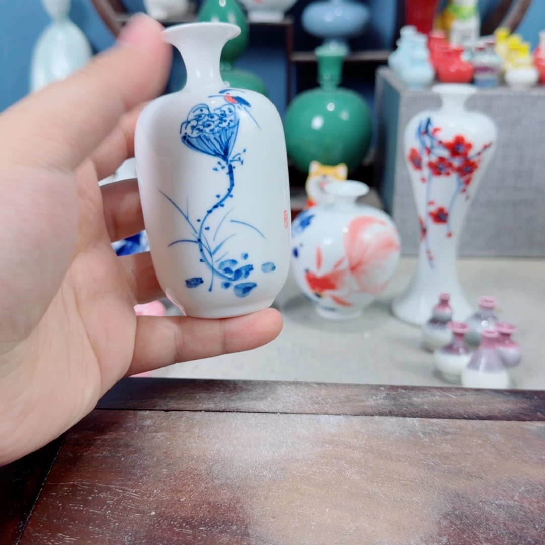 陶瓷手工小花器摆件