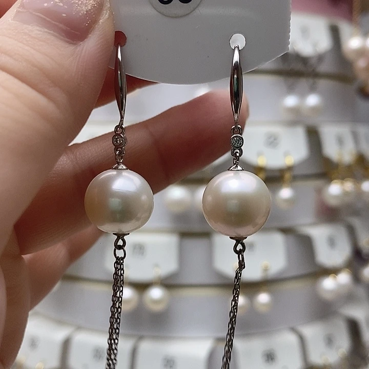 淡水珍珠耳饰银S925镶嵌