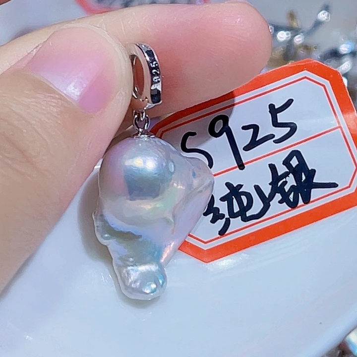 淡水珍珠银S925镶嵌颈饰