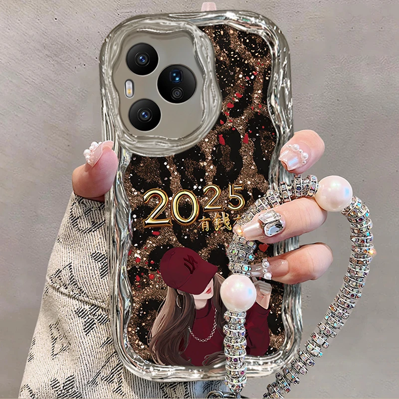 适用于【华为】P70PRO/PURA70PRO+高级感豹纹有钱有你女款手机壳
