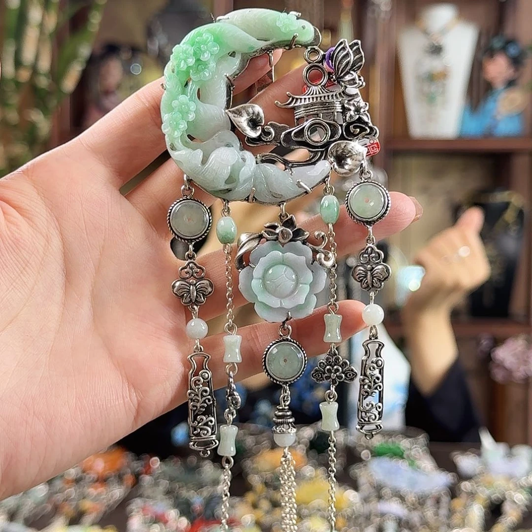 翡翠银S925镶嵌颈饰