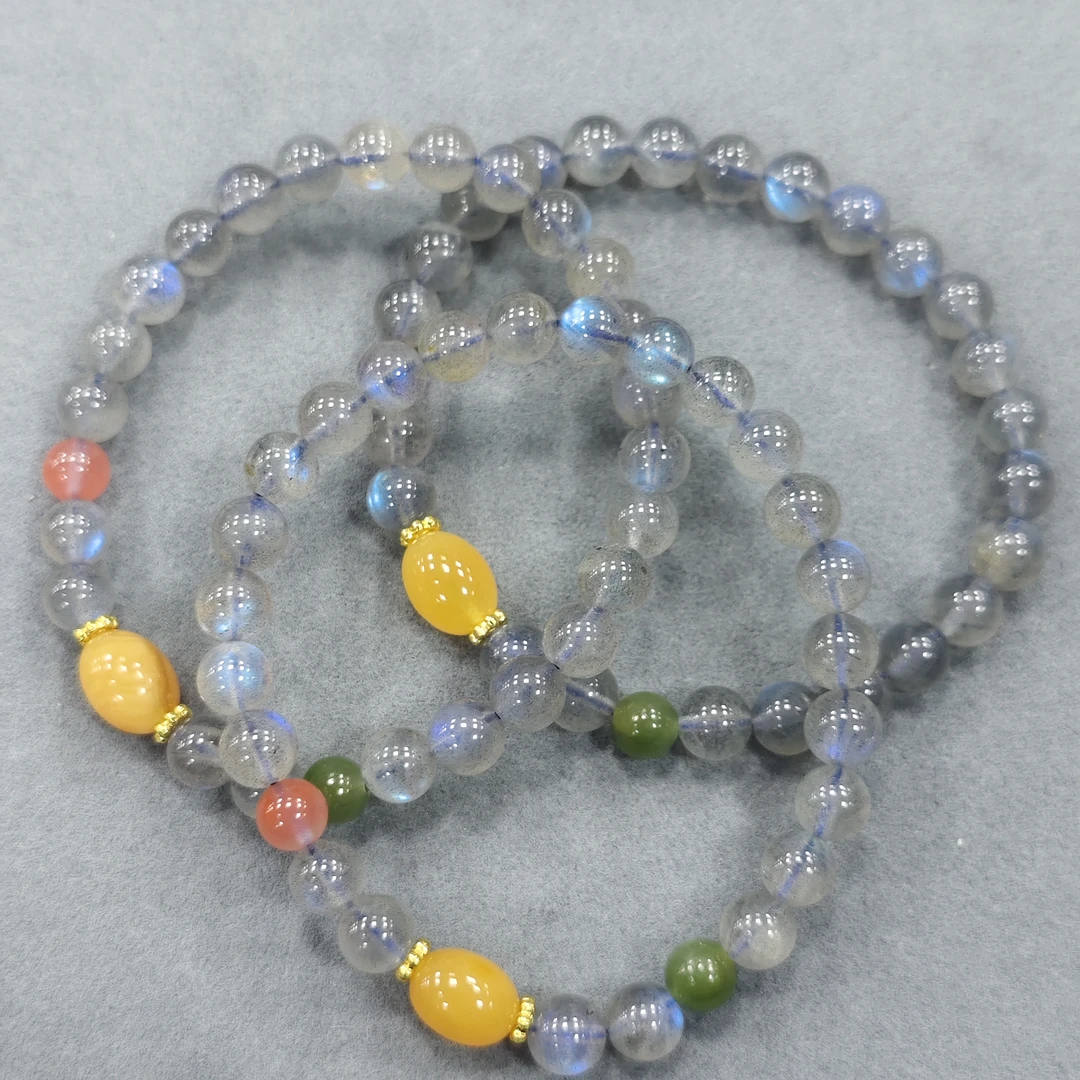 【书记甄选】天然原创灰月光单圈手链 多样性发一件 约6mm JC3675