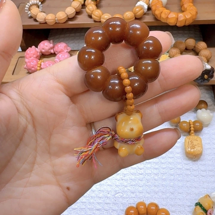 星月菩提手串焦糖菩提手捻小熊象牙果