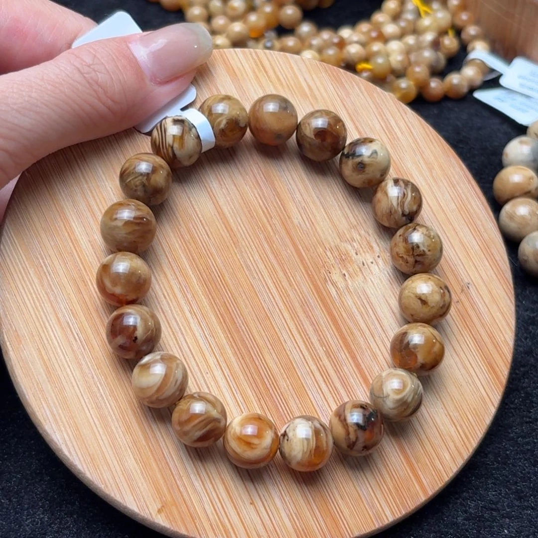 琥珀未镶嵌珠宝奇石10+mm猪油溶洞