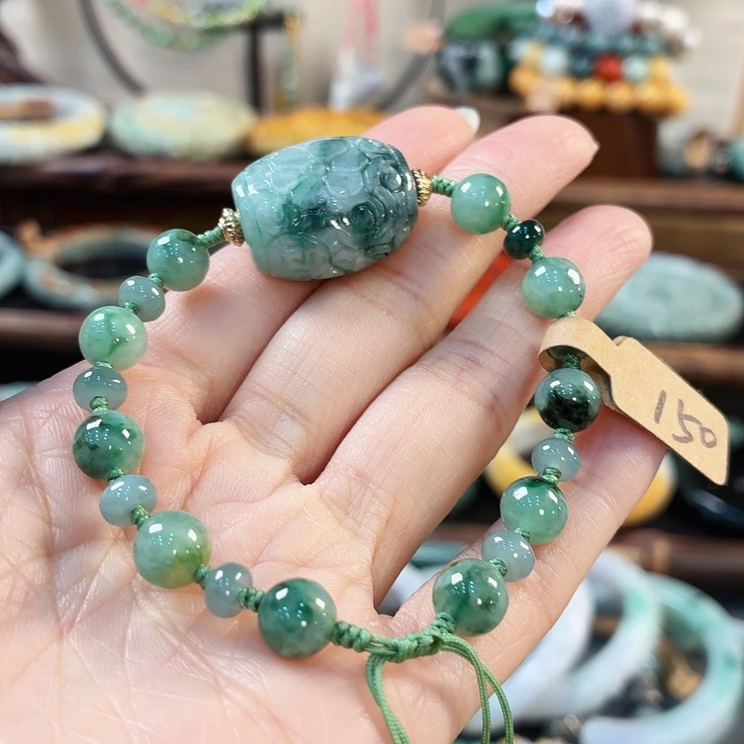 幸***️翡翠未镶嵌手链手串