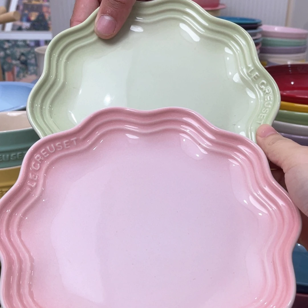 瓷片微瑕2个7英寸花边盘