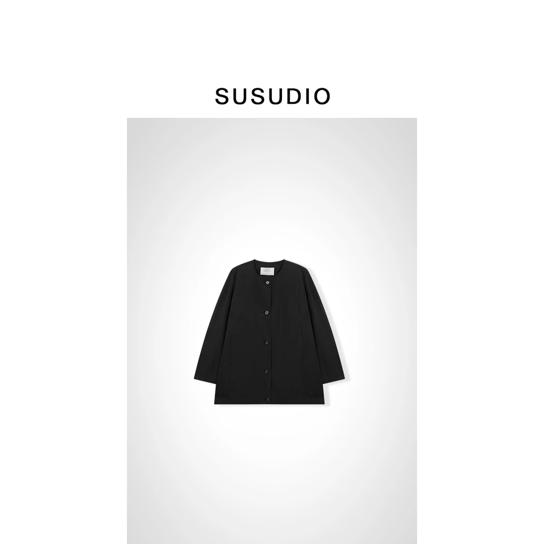 SUSUDIO 日系复古重工棉感大廊型宽松长袖大外套70090