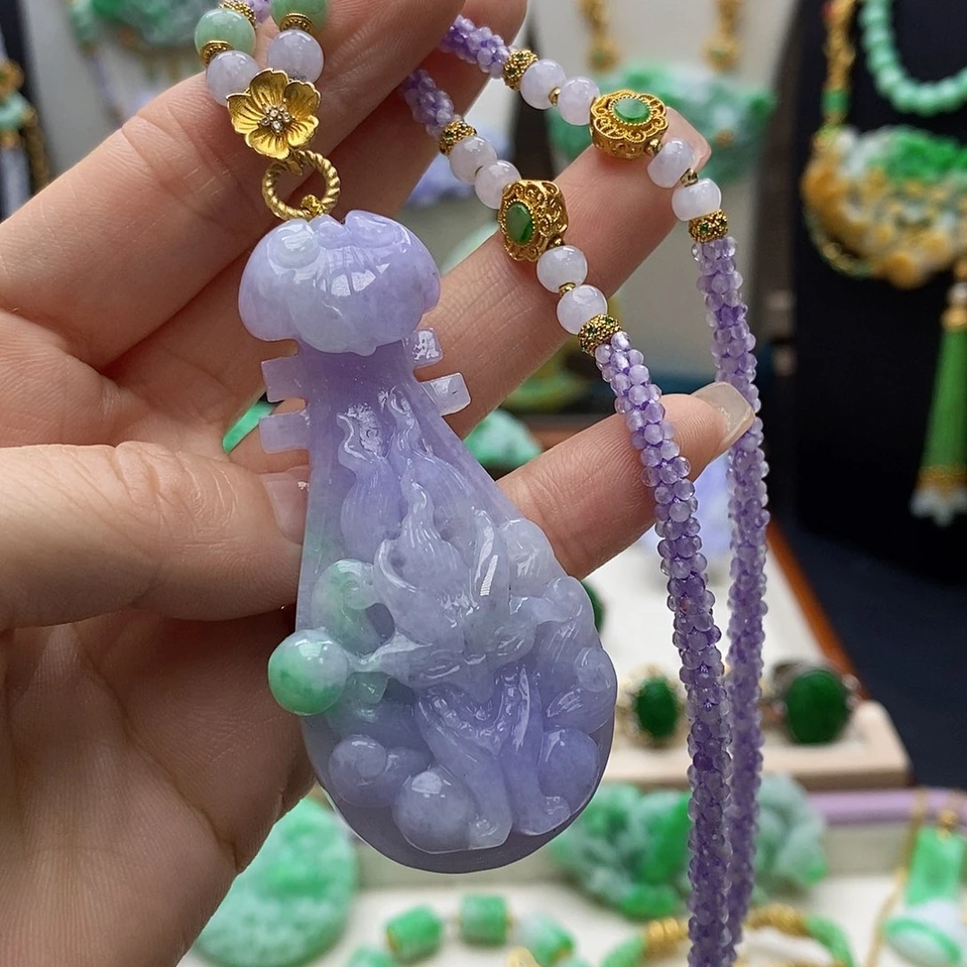 翡翠未镶嵌颈饰天然