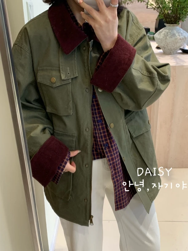 【DAISY】复古拼色外套