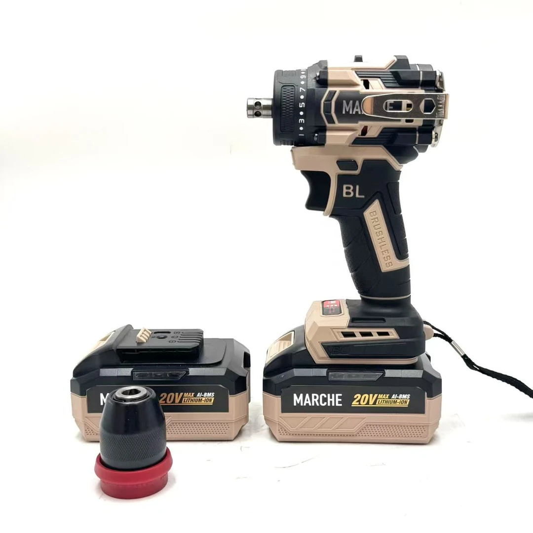 牧高 新款快拆夹头20v无刷电钻可敲击不带冲击两电M196-10-A2