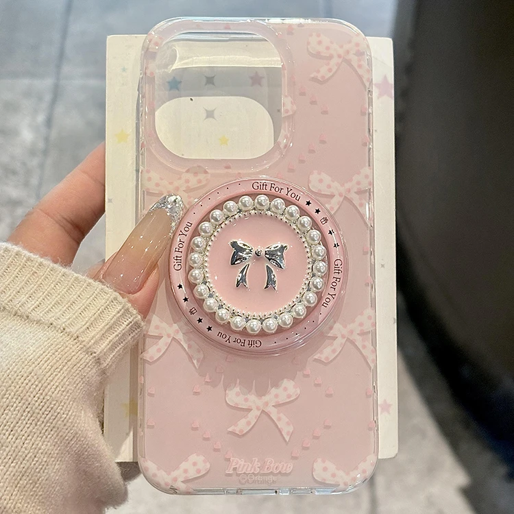 满屏蝴蝶结适用苹果16pro手机壳网红女款创意ins轻奢个性高档防摔