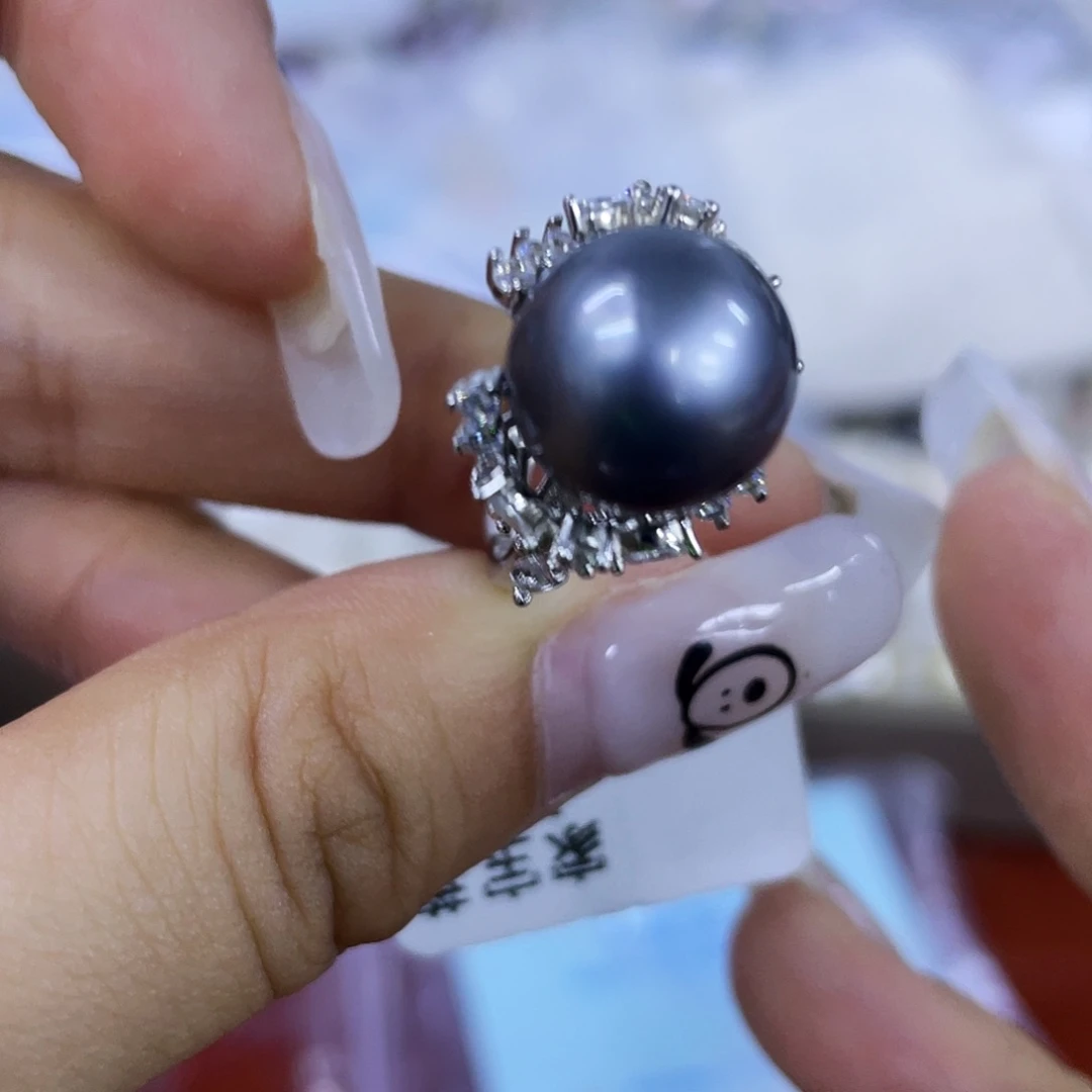 海水珍珠戒指银S925镶嵌
