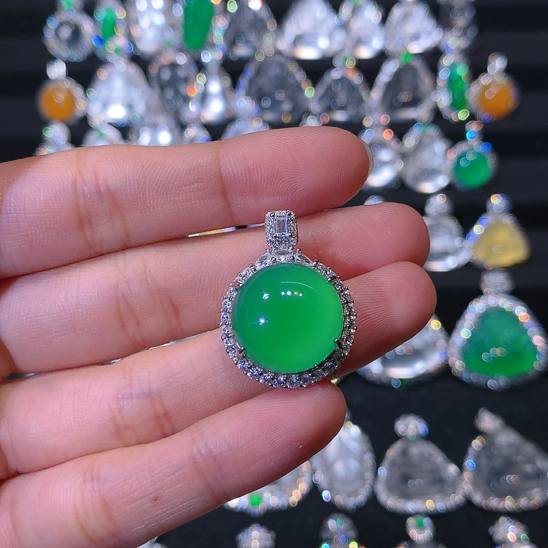 玛瑙/玉髓颈饰银S925镶嵌