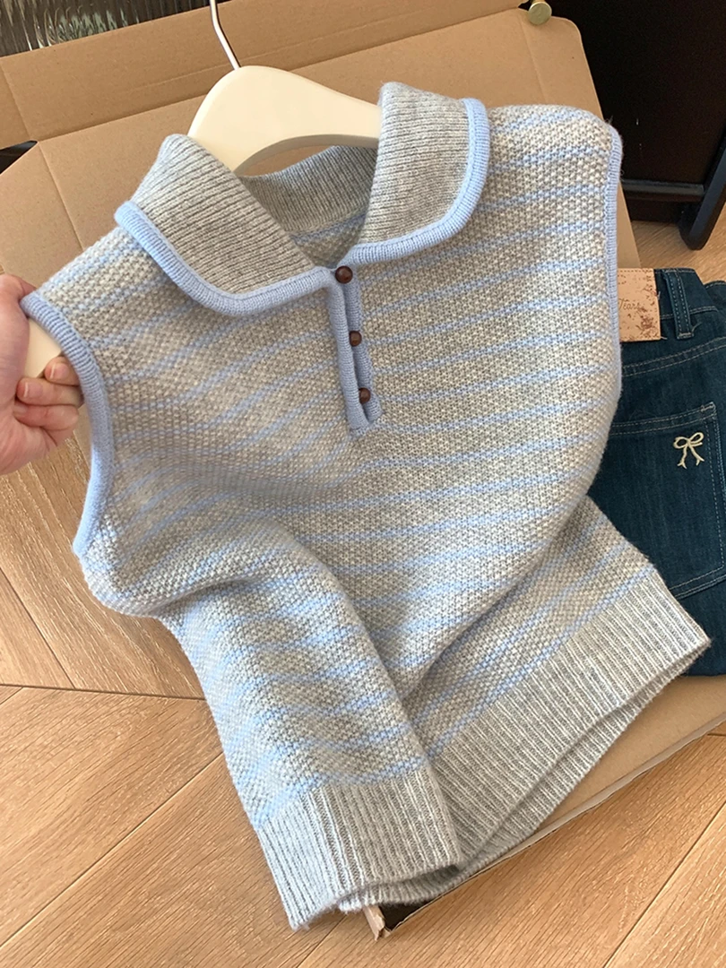 今年流行漂亮洋气复古欧货轻奢高级感轻奢减龄洋气时髦灰色针织衫