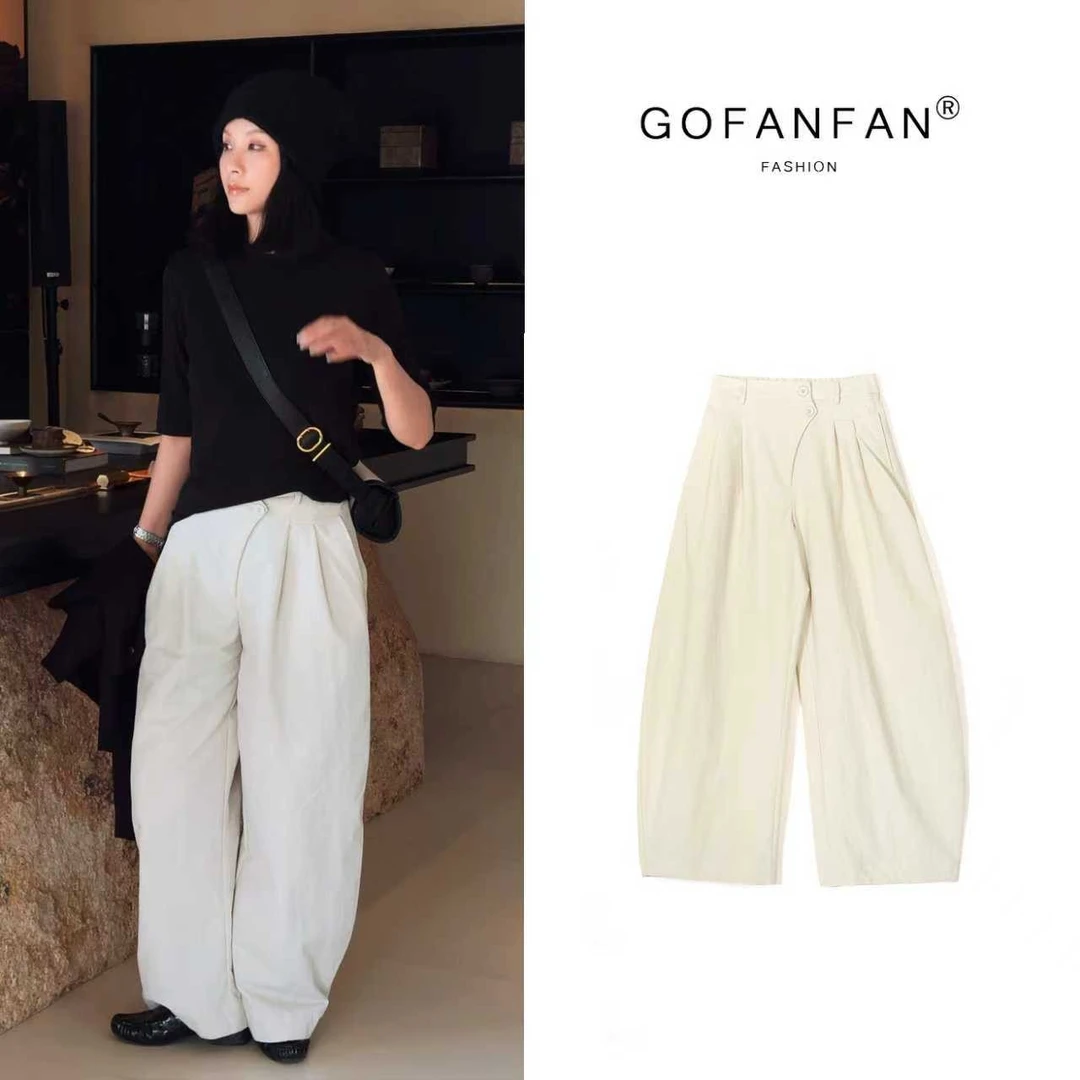 GFF STUDIO【精简轮廓】小众设计师穿搭宽松香蕉弯刀休闲裤