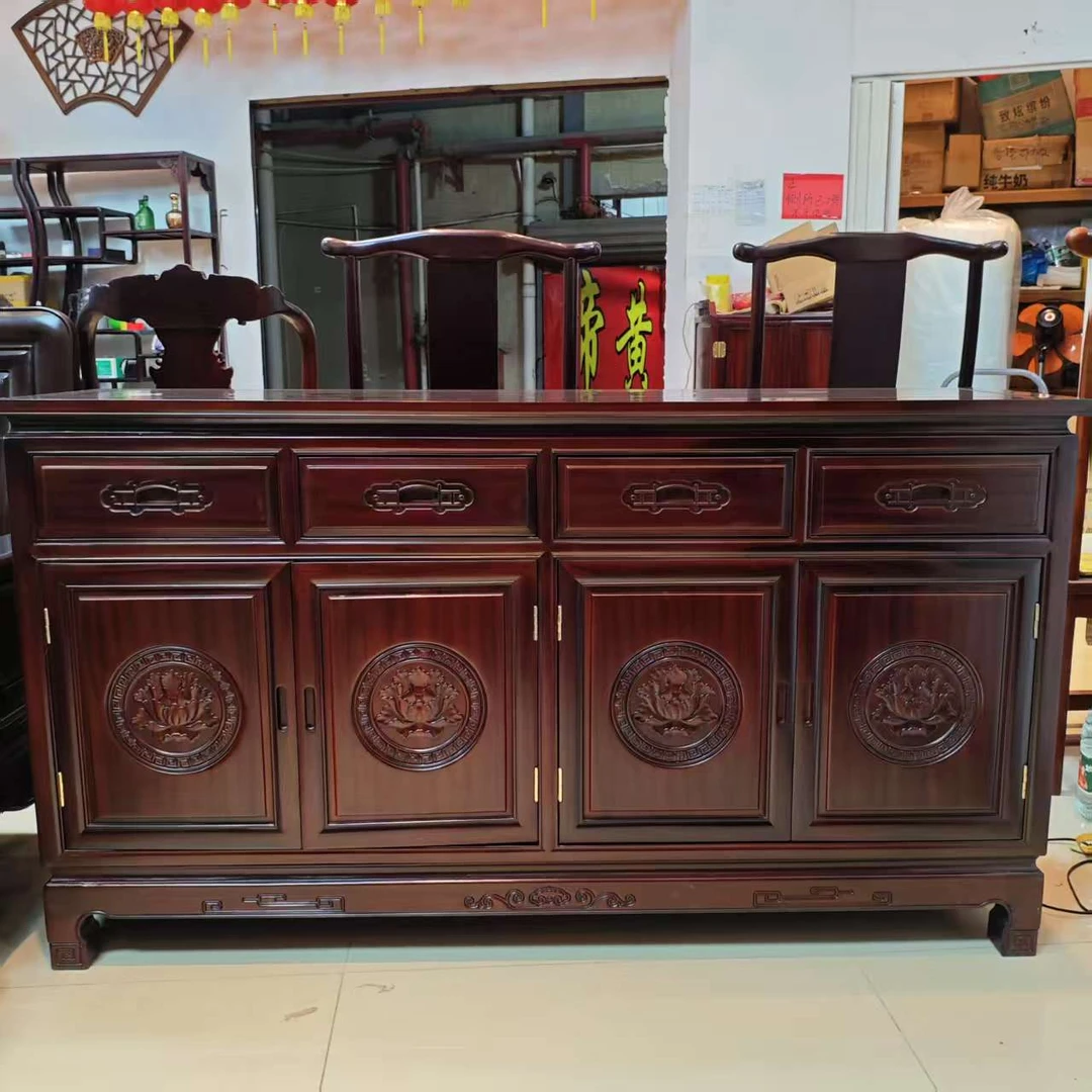 酸枝木 牡丹餐边柜：138/158*42*88