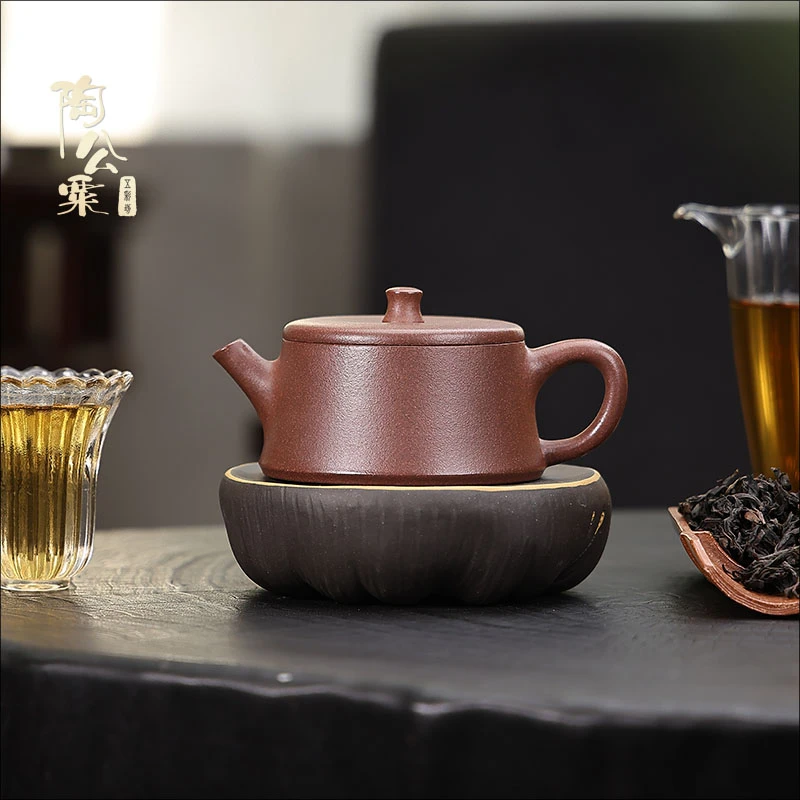 陶公粟原矿四号井底槽青《云柱》150cc杨手制精美紫砂壶