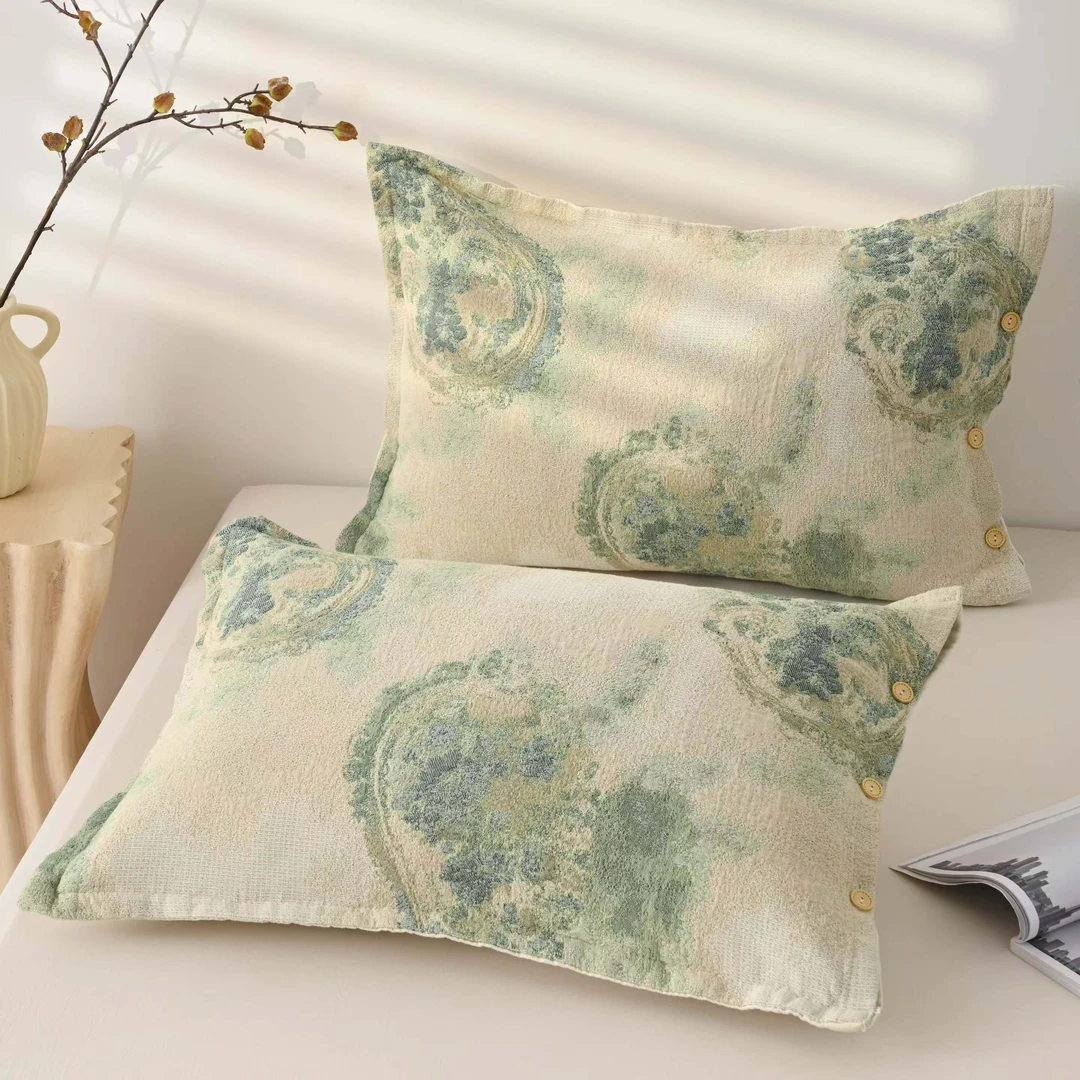 【波斯蜜语绿色】高端天麻48*74多功能枕套一对装