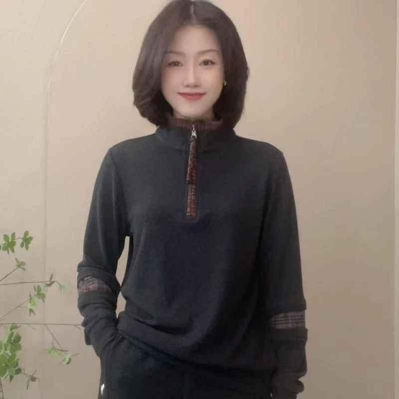 11212保暖修身型不褪色纯色网红T恤休闲女士运动长袖时尚