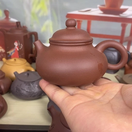 紫砂茶壶风釉羊角山紫泥160cc左右
