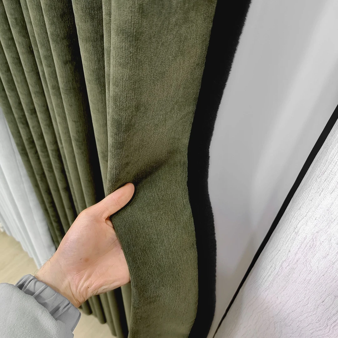 复古绿中古风全遮光窗帘新中式客厅卧室雪尼尔布帘睡美人新款高端