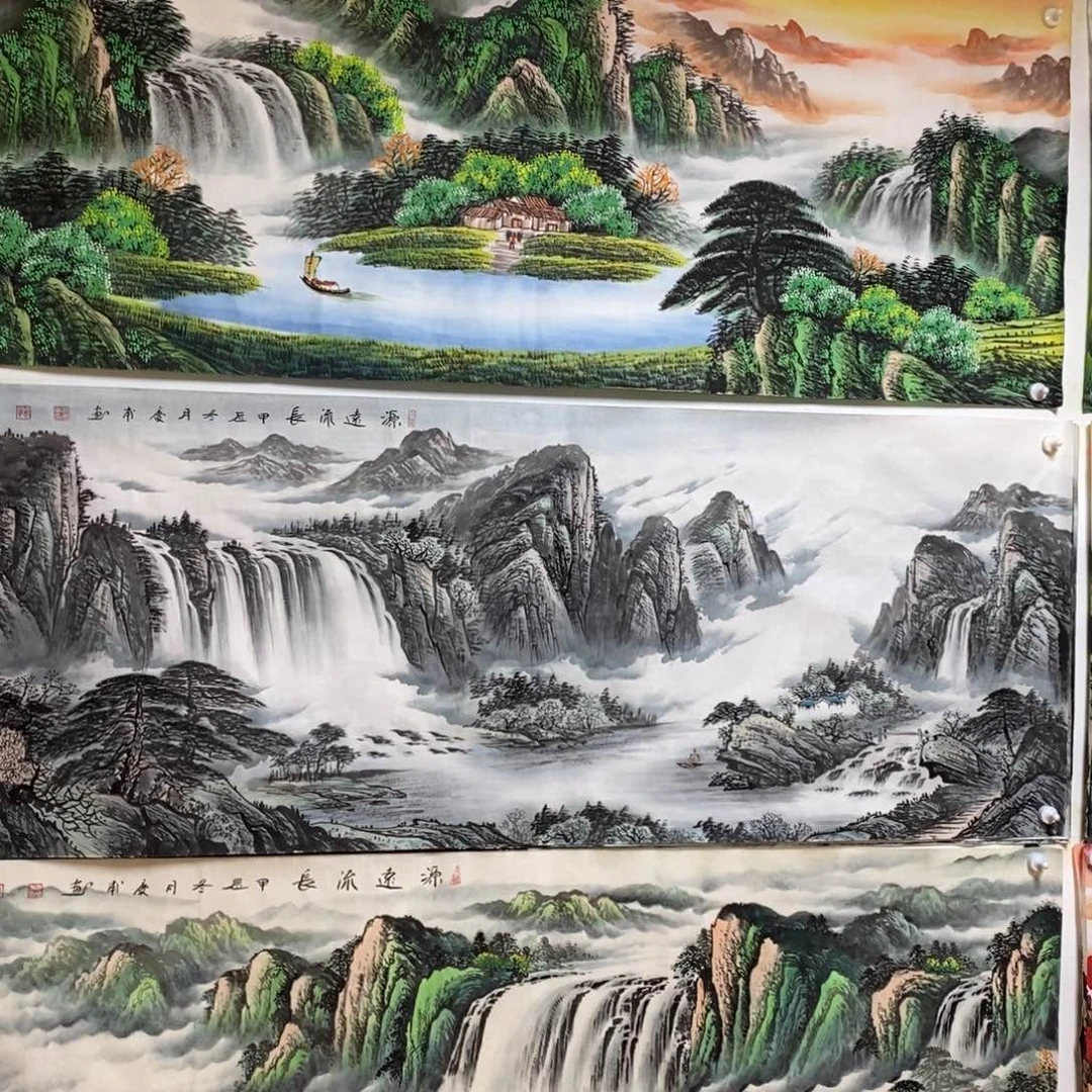 国画刘****91.8米长的一幅水墨淡彩