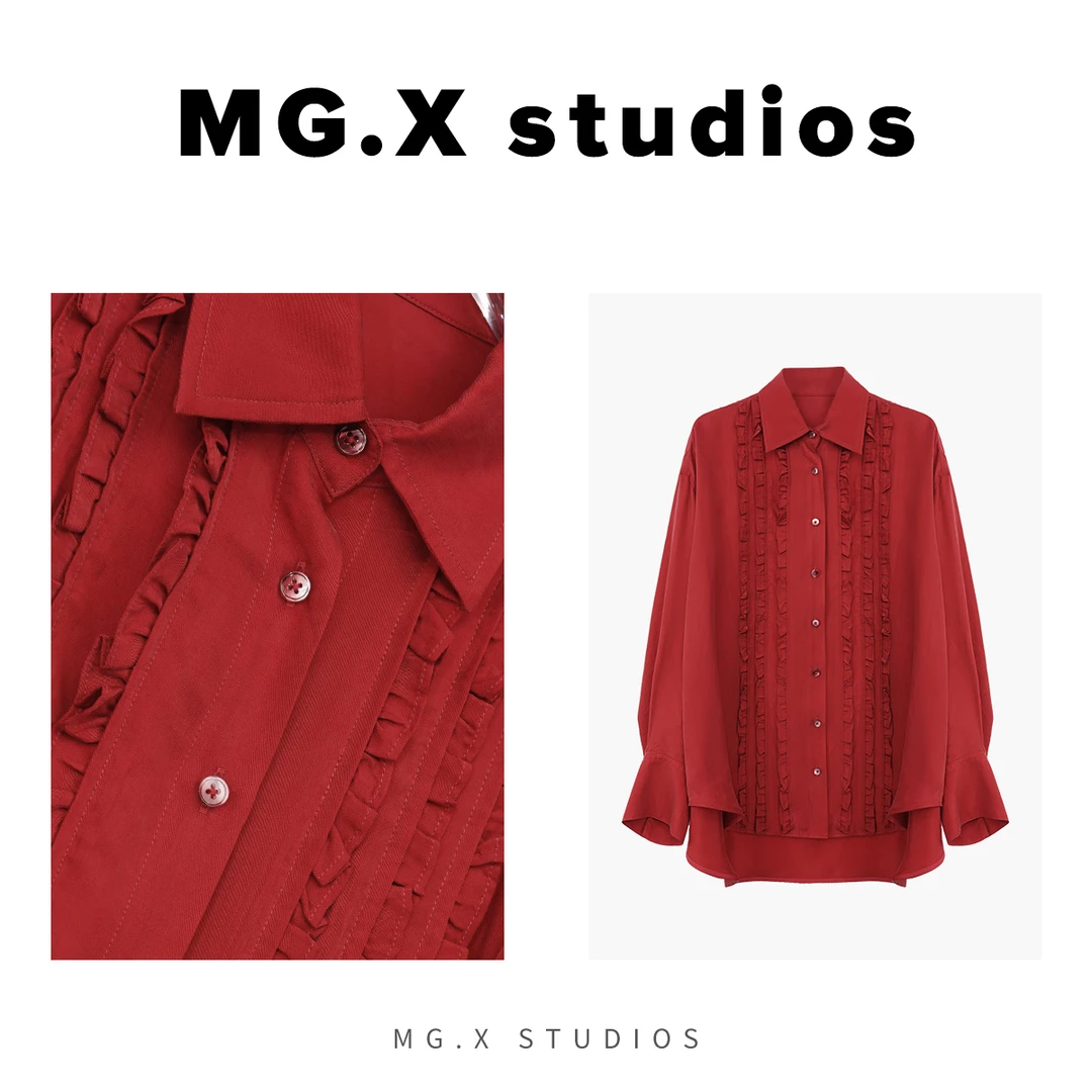 【慕云】MGX 24年新款重工设计感时尚气质百搭衬衫上衣女装宽松休闲