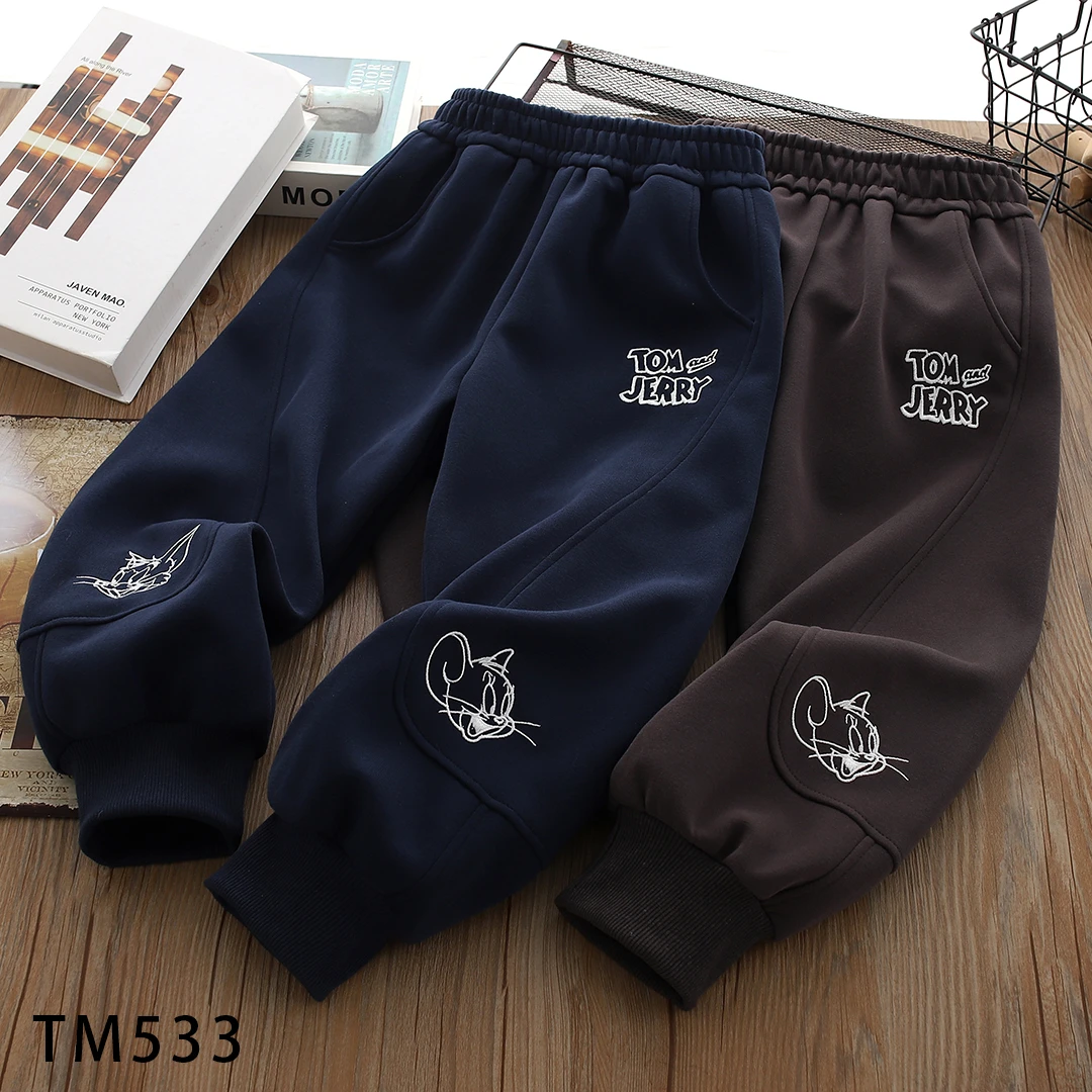 TM533拼接卡通刺绣儿童长裤