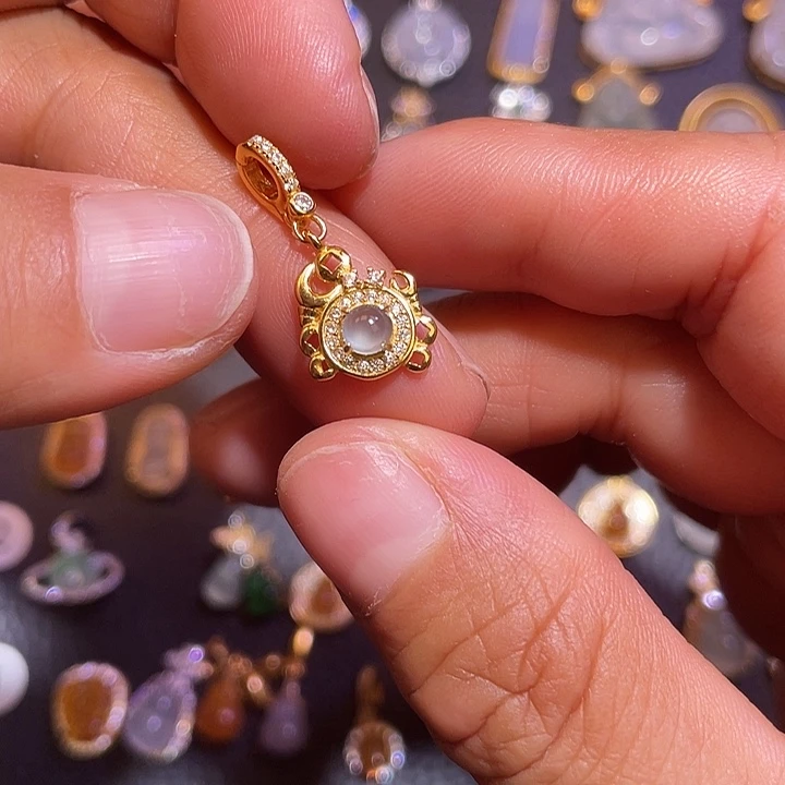 翡翠银S925镶嵌颈饰