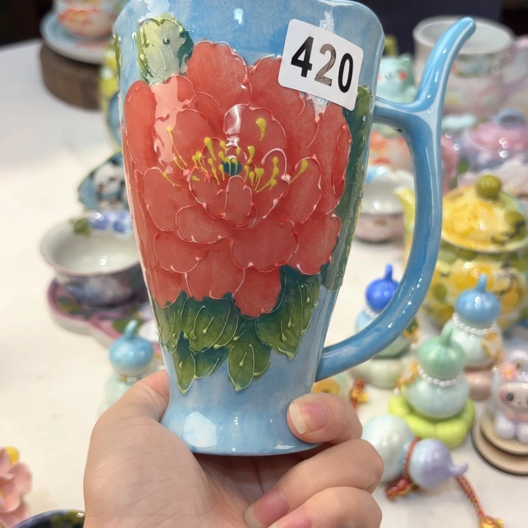 景德镇手绘高温釉下彩陶瓷茶具