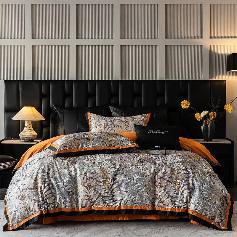 全棉数码印花床单四件套时尚家用保暖双人床品套件好看舒服四季款