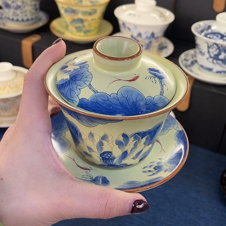 陶景德陶瓷盖碗茶具