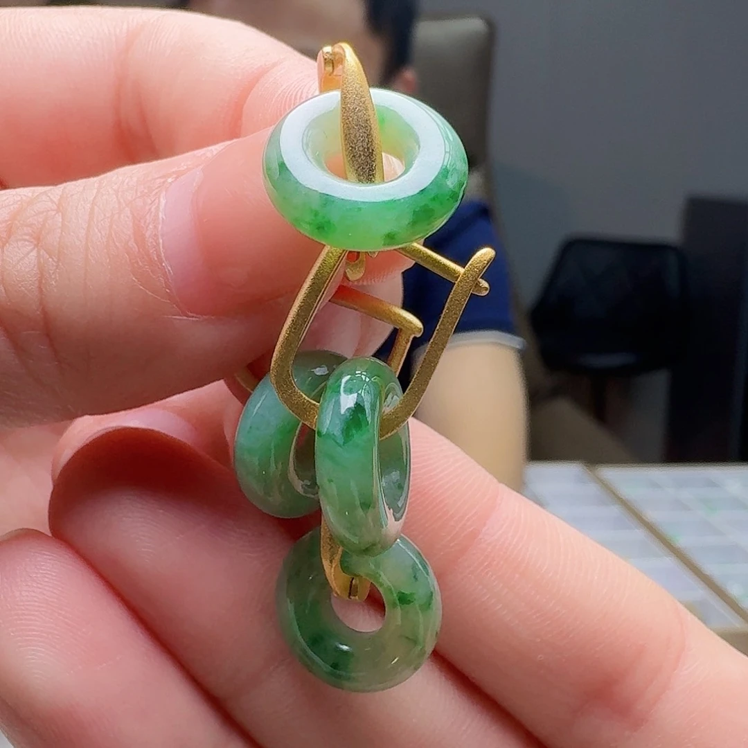 翡翠银S925镶嵌耳饰多样性发货其一