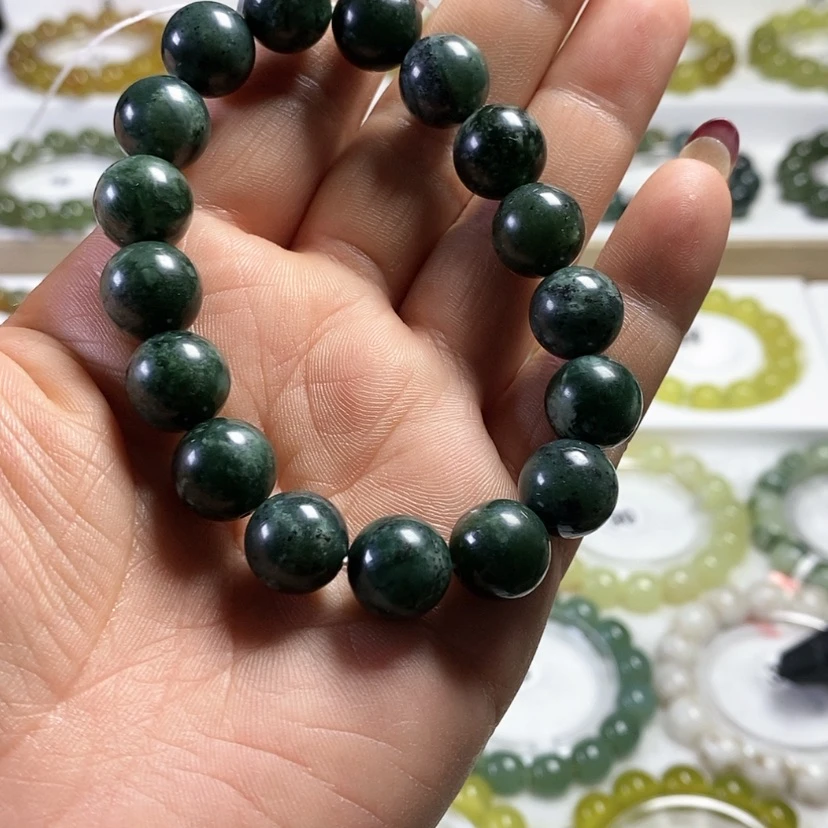 【闪购商品】未镶嵌蛇纹石玉手链卡12