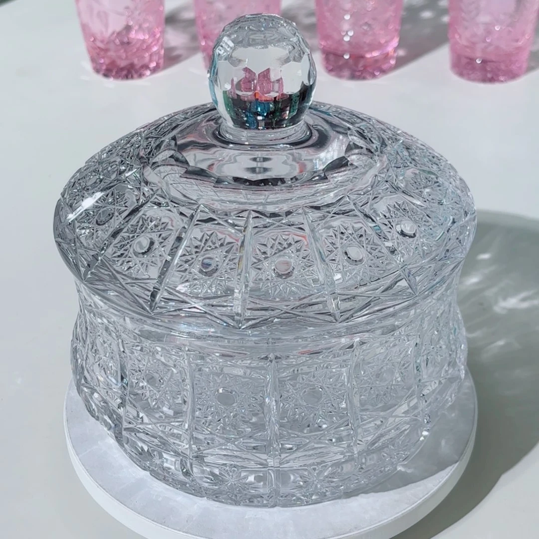 水晶玻璃平底款-白水晶糖果罐