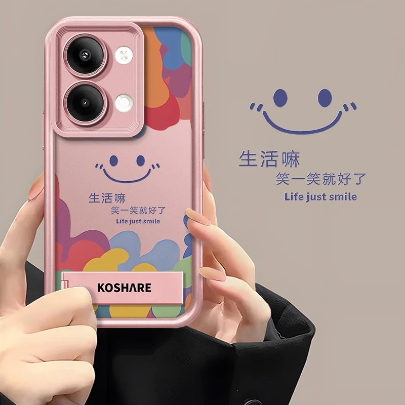 适用于OPPOReno9/Pro创意多巴胺笑脸笑一笑全包防摔天眼软壳