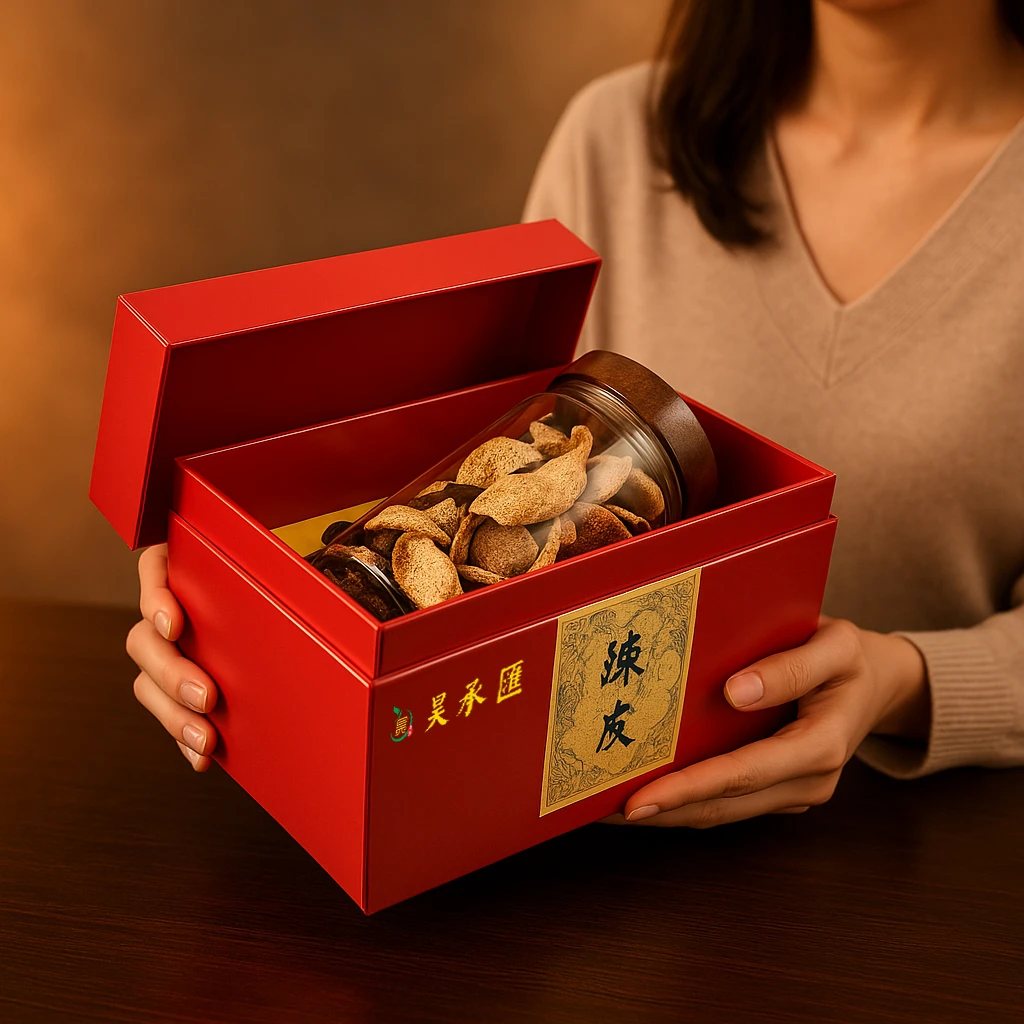 【礼盒款】正宗新会8年梅江陈皮 大红皮生晒 高档礼盒装 100g