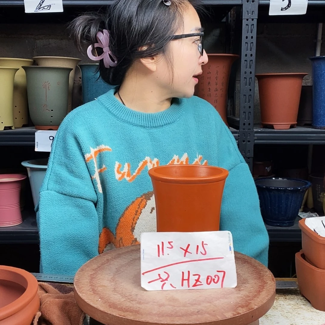 紫砂一只花盆货号HZ007