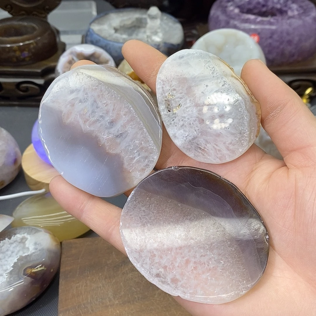 紫晶摆件未镶嵌玛瑙片