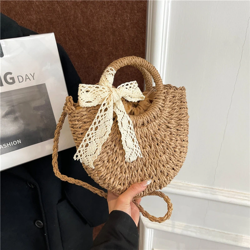 草编包包2025新款时尚网红女包单肩斜挎包女百搭ins手提菜篮子包